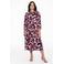 YOEK blousejurk DOLCE van travelstof met paisleyprint zwart/roze