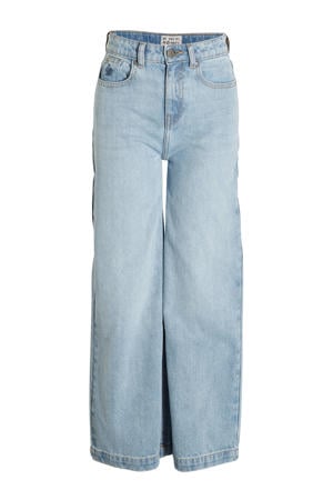 high waist wide leg jeans Macha light blue wash