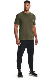 thumbnail: Donkergroene heren Under Armour sportshirt Sportstyle LC van katoen met logo dessin, korte mouwen en ronde hals