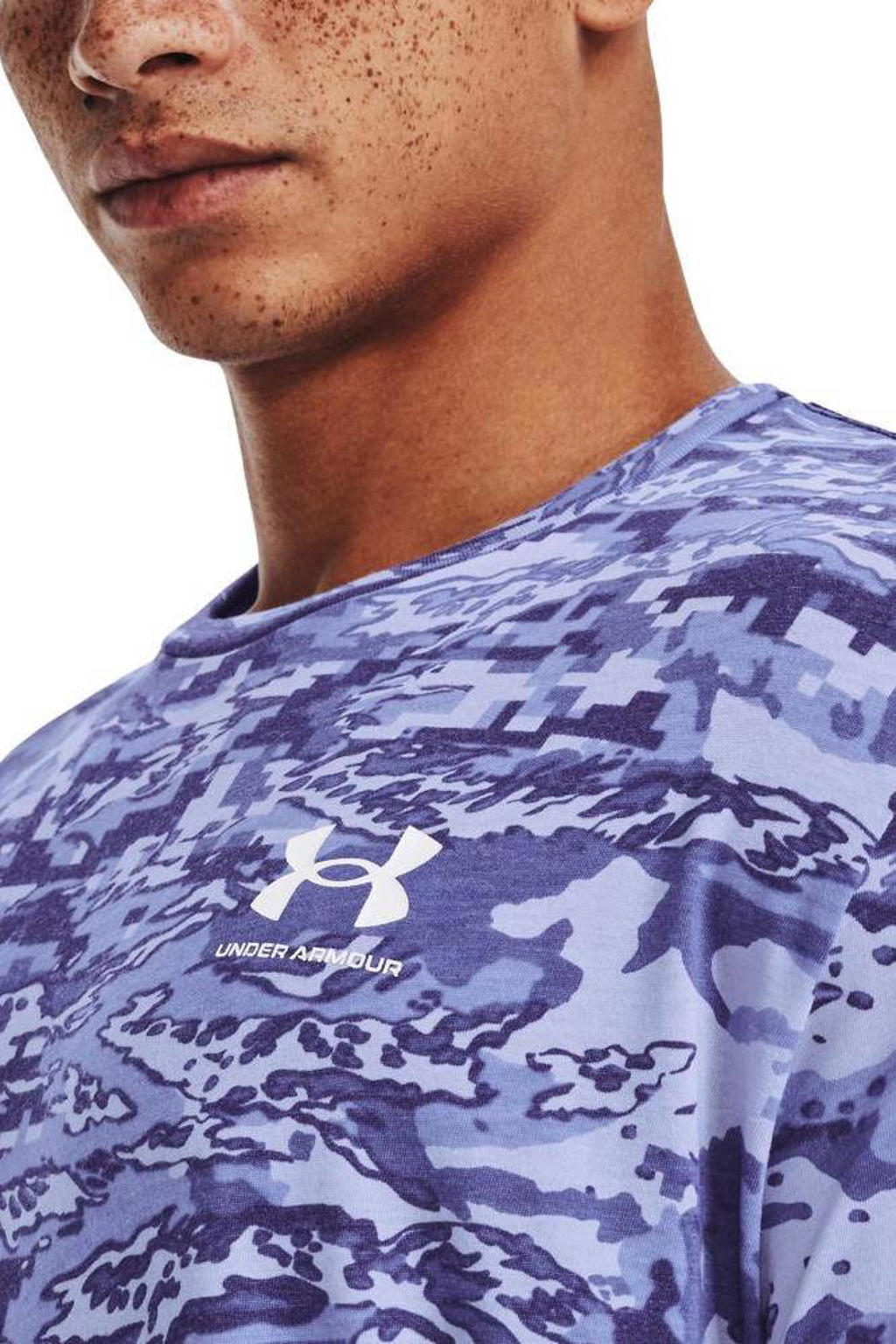 Under Armour sport Tshirt ABC Camo donkerblauw/blauw wehkamp