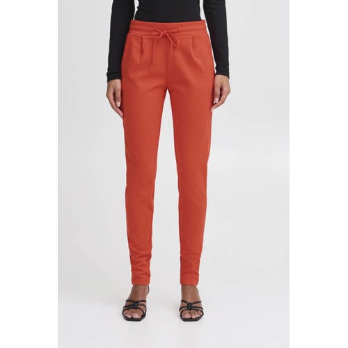 ICHI regular fit pantalon IHKATE koraalrood afbeelding