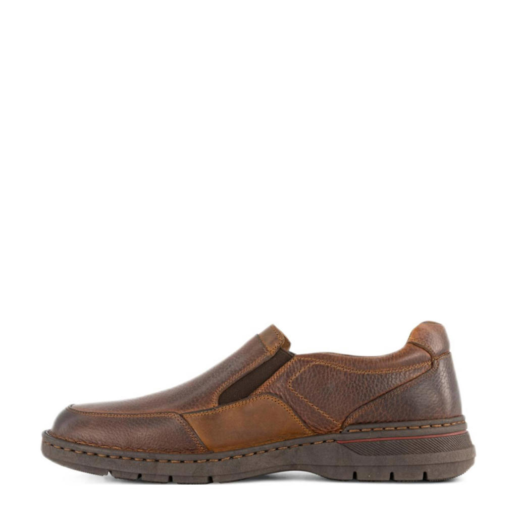 BOSS Leren mocassins met logostreep Bruin