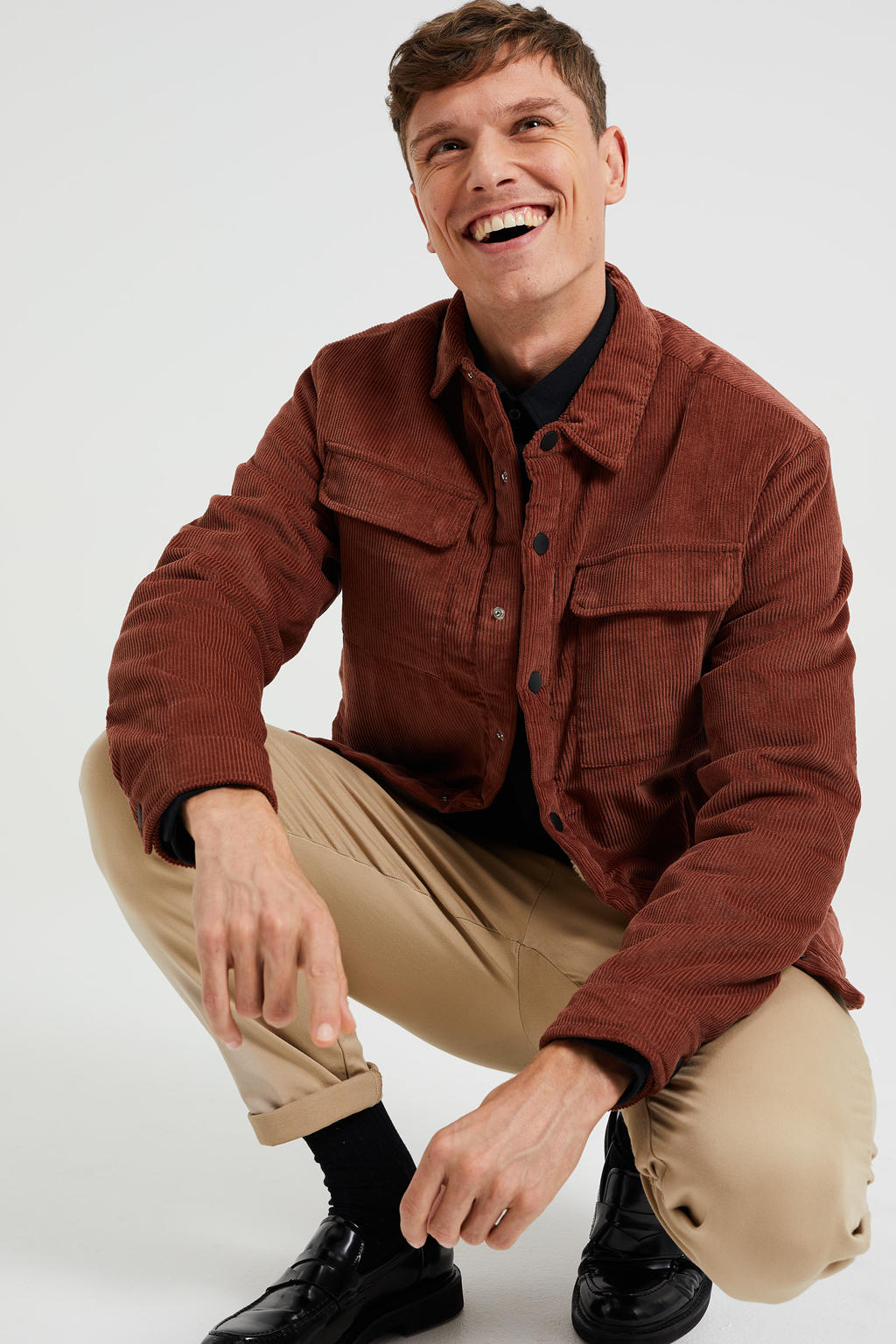 Danfiki Overhemd voor heren, button-down-shirts, corduroy jas met lange mouwen en zak, casual, Zwart, XL Danfiki Overhemd voor heren, button-down-shirts, corduroy jas met lange mouwen en zak, casual, Zwart, XL