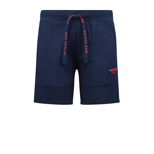 Retour Denim regular fit sweatshort Leandro donkerblauw
