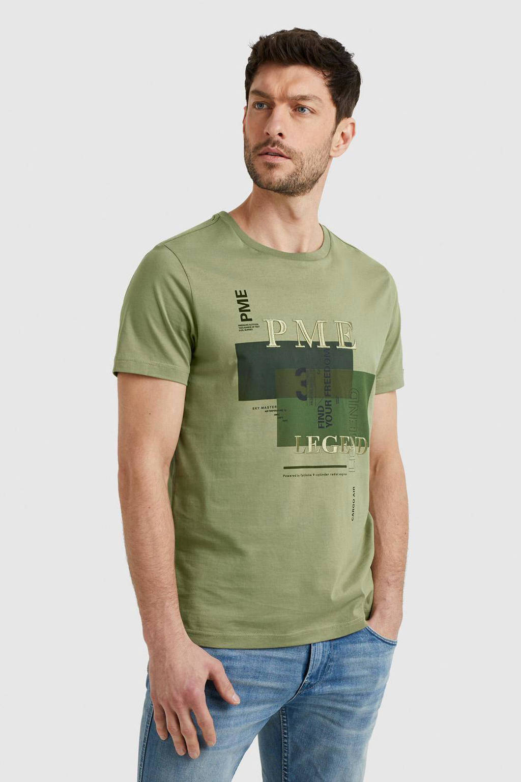 PME regular fit T-shirt met logo Green | wehkamp