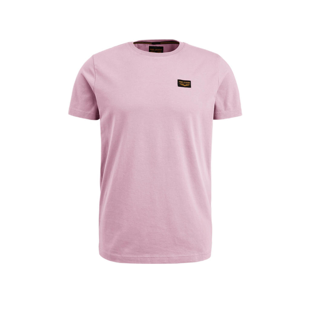 Roze heren PME Legend regular fit T-shirt van stretchkatoen met korte mouwen en ronde hals