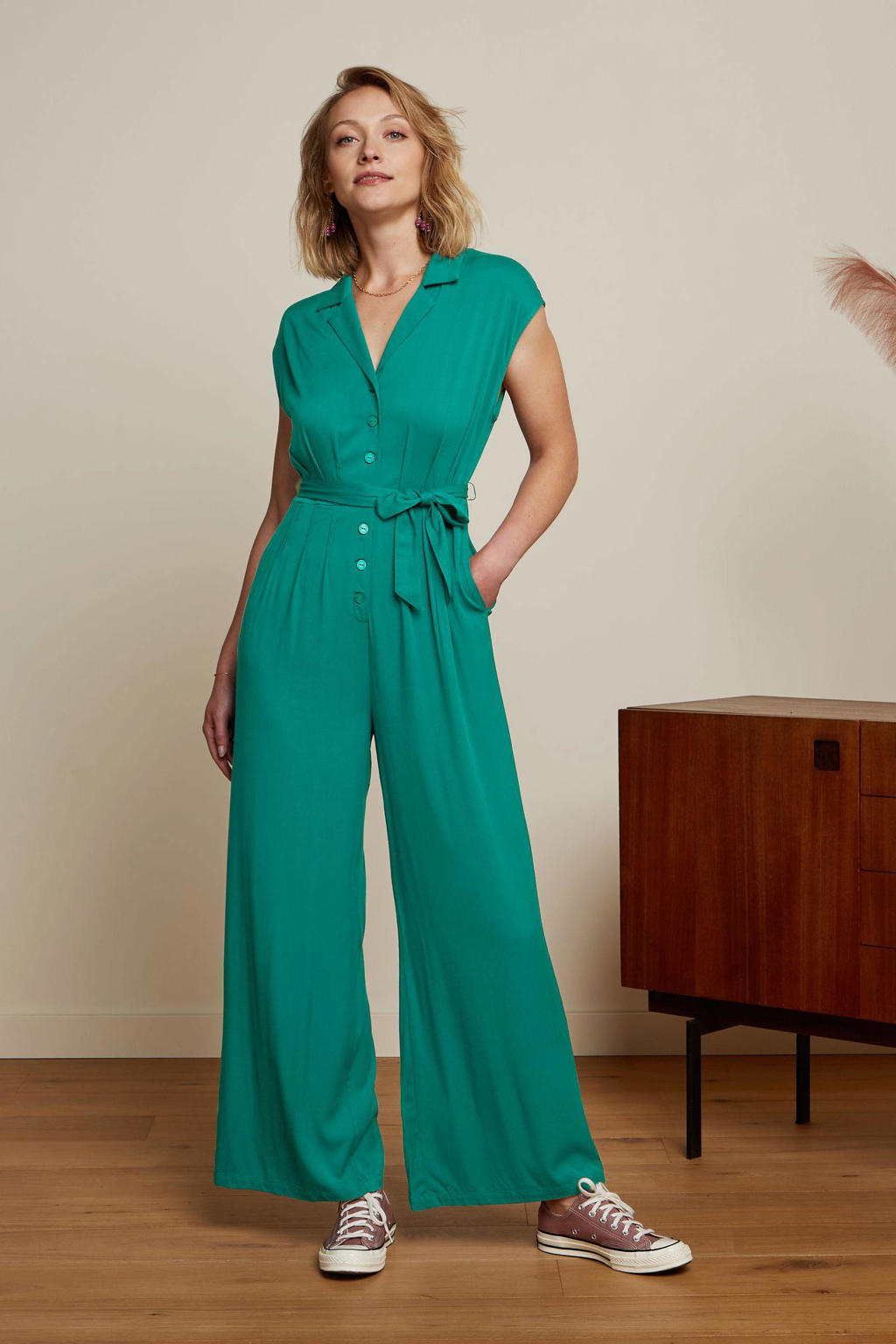 King Louie jumpsuit Jimie Jumpsuit Burla groen wehkamp