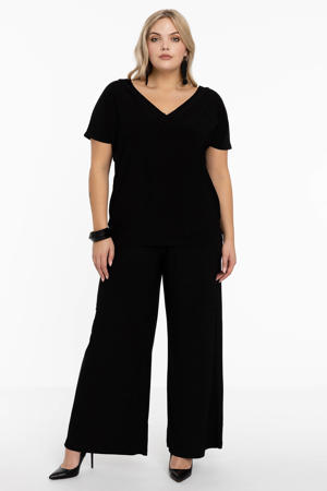 loose fit broek DOLCE van travelstof zwart