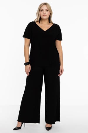 loose fit broek DOLCE van travelstof zwart