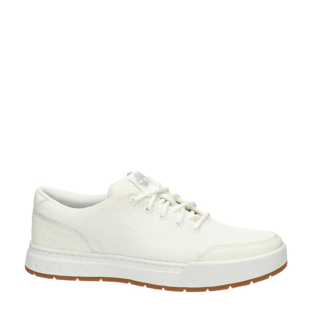 Witte heren Timberland Maple Grove sneakers van imitatieleer met veters en effen