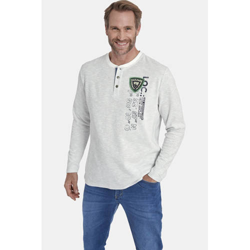 Jan Vanderstorm sweater REGINALD Plus Size met printopdruk wit afbeelding