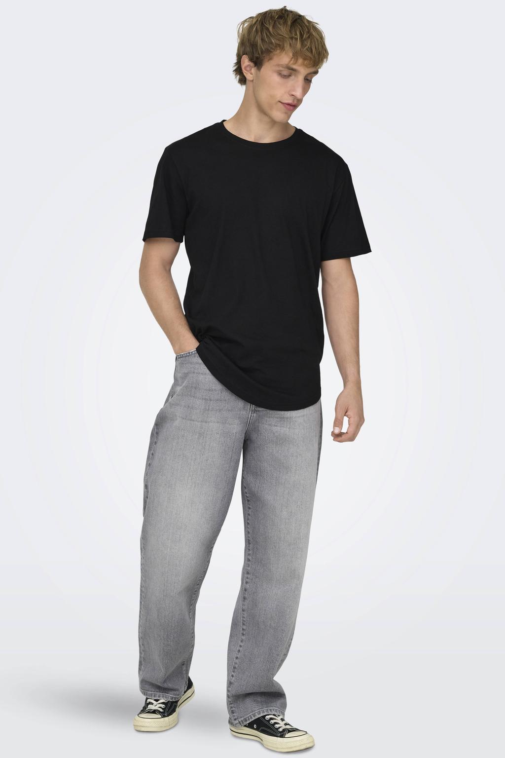 ONLY & SONS T-shirt ONSMATT (set van 3) zwart