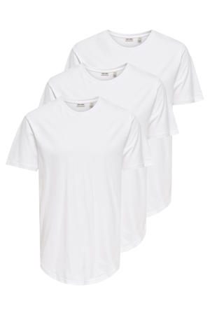 T-shirt ONSMATT (set van 3) wit
