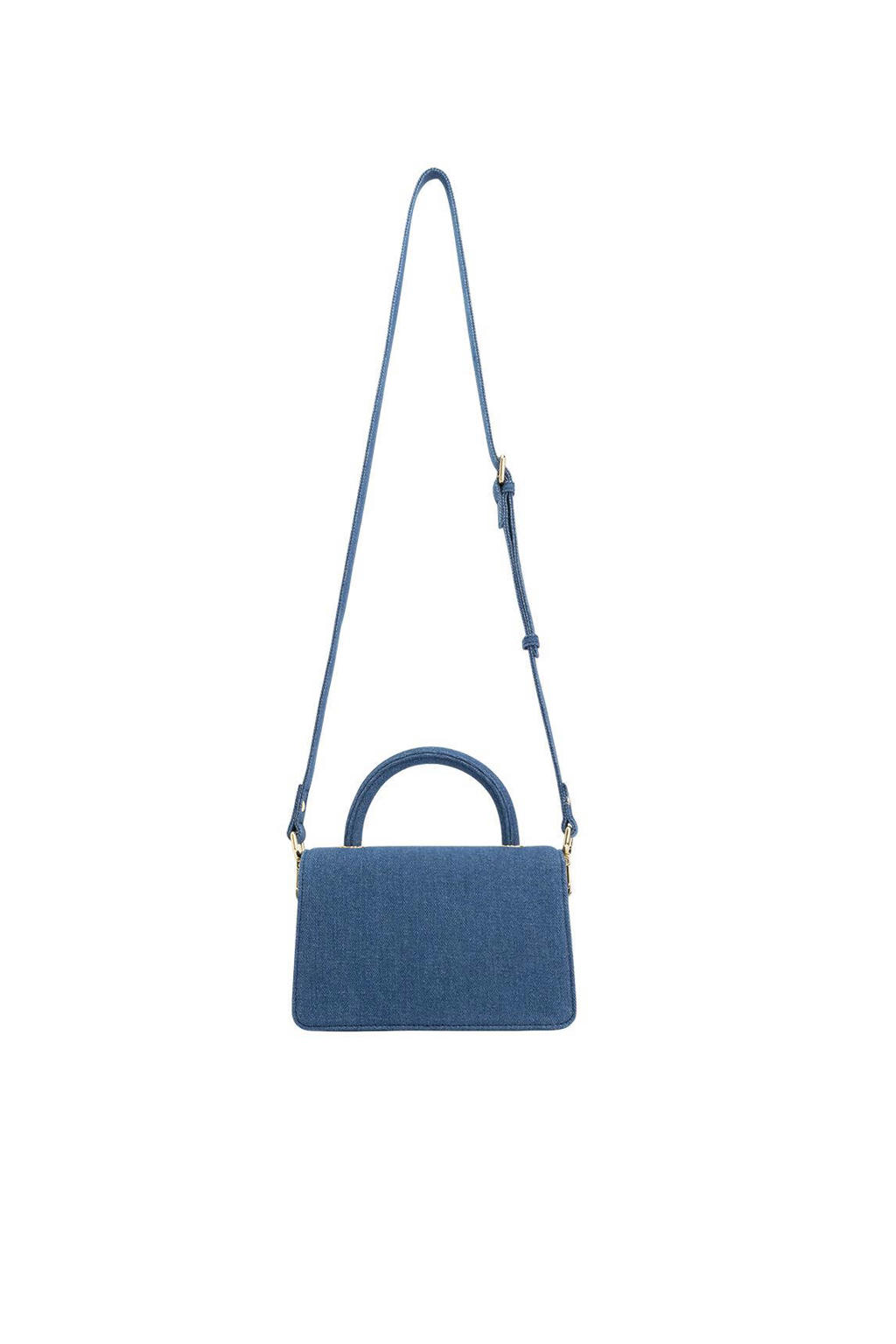 NIKKIE denim crossbody tas blauw wehkamp
