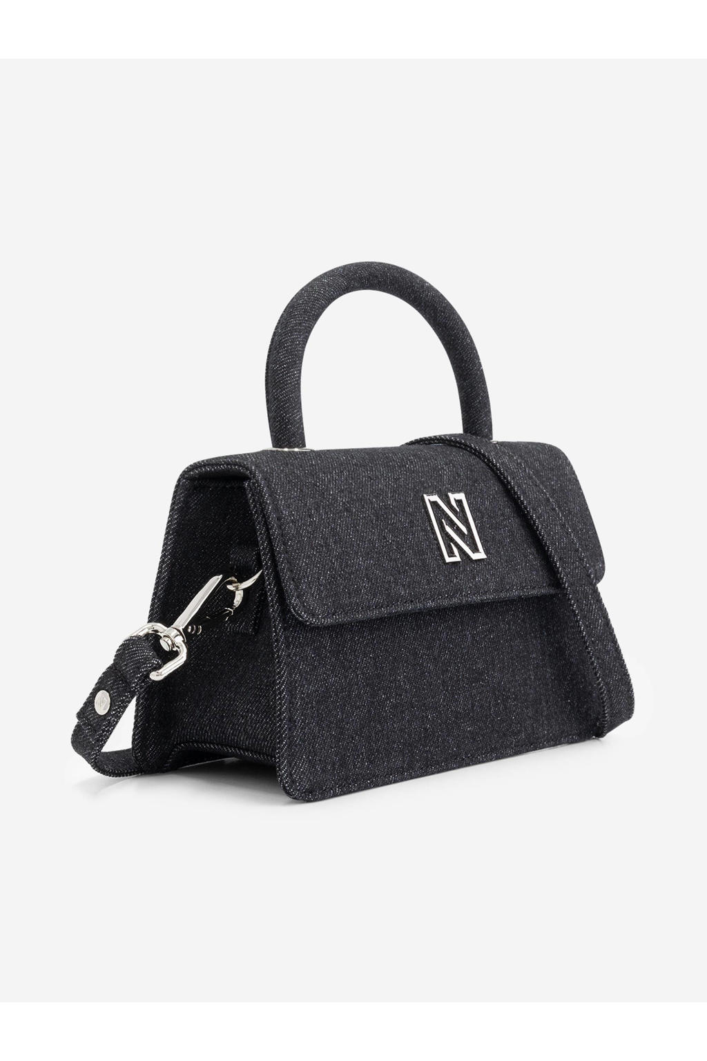 NIKKIE denim crossbody tas zwart wehkamp