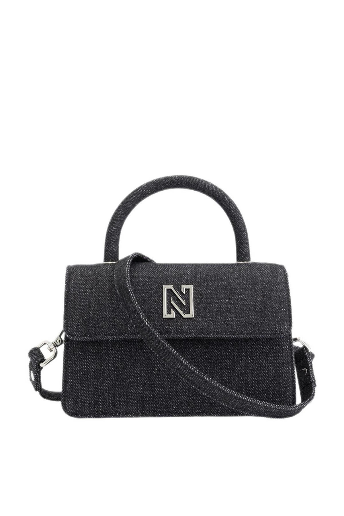 NIKKIE denim crossbody tas zwart wehkamp