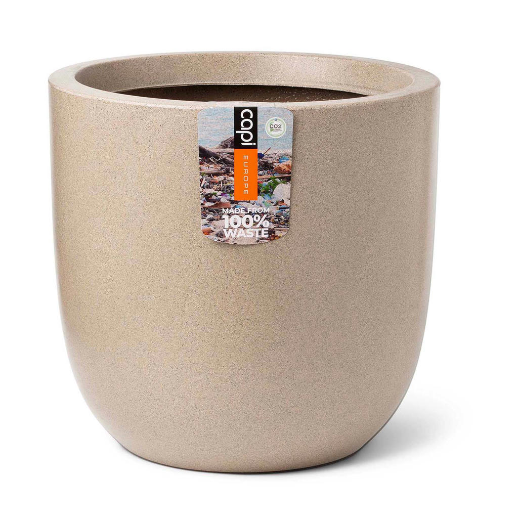 Capi Europe - Bloempot bol Stone 23x21 ivoor - Capi Europe