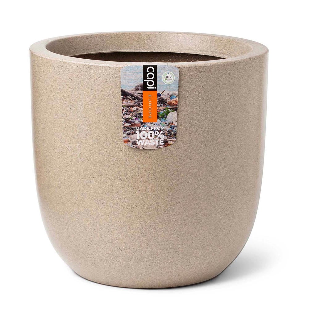 Capi Europe - Bloempot bol Stone 23x21 ivoor - Capi Europe Capi Europe - Bloempot bol Stone 23x21 ivoor - Capi Europe