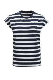 thumbnail: anytime gestreepte T-shirt donkerblauw/wit