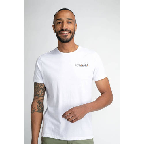 Petrol Industries T-shirt met backprint bright white