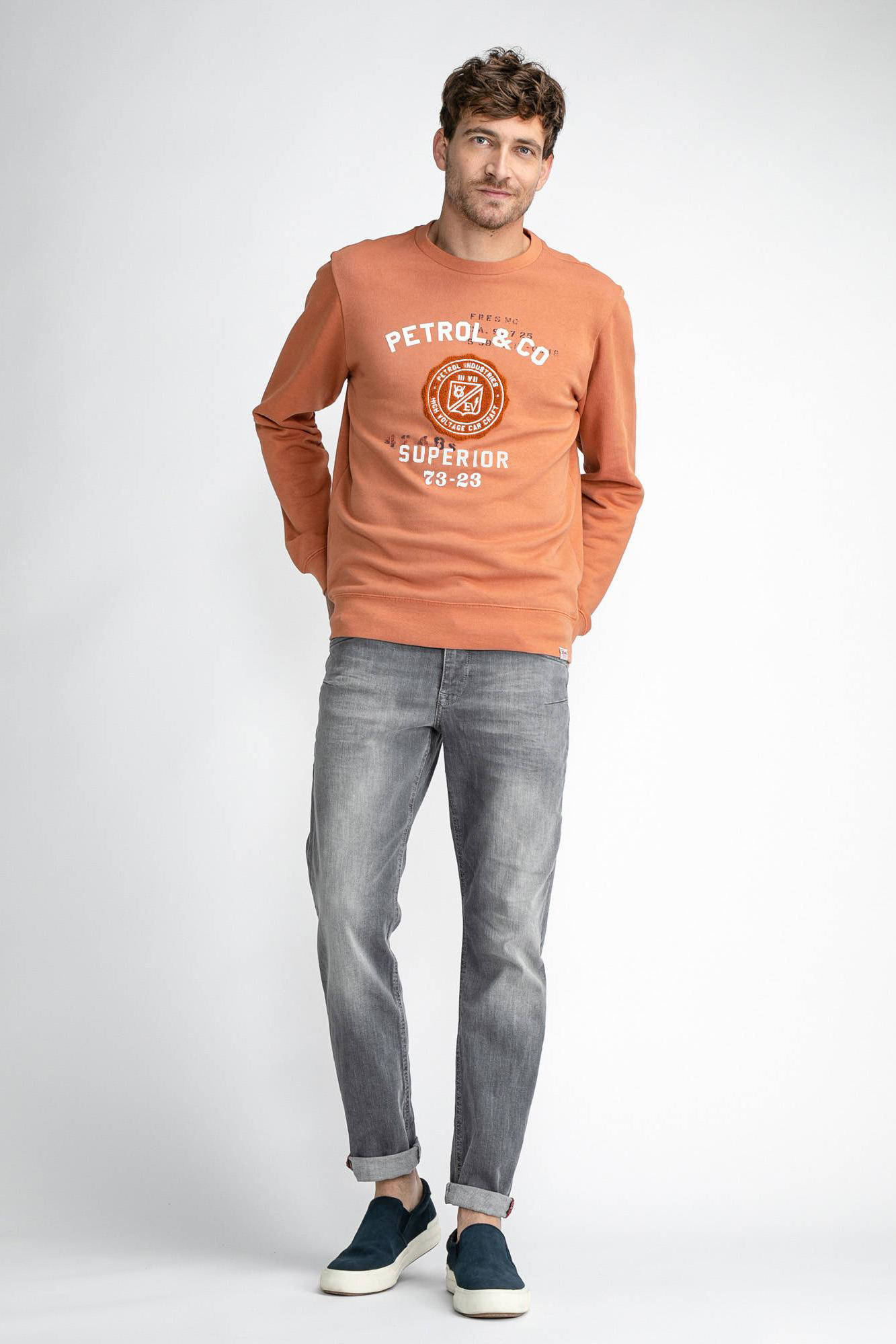 Petrol Industries sweater met logo desert orange | wehkamp