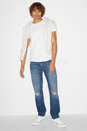 straight fit jeans blauw