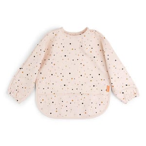 slabbetje met mouwen Happy dots - Powder
