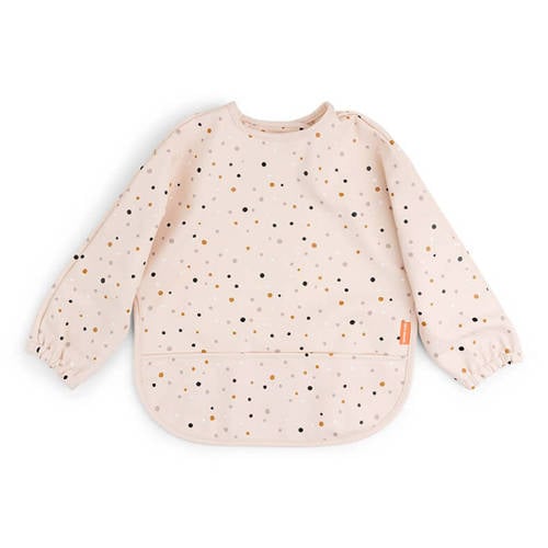 Done by Deer slabbetje met mouwen Happy dots - Powder afbeelding