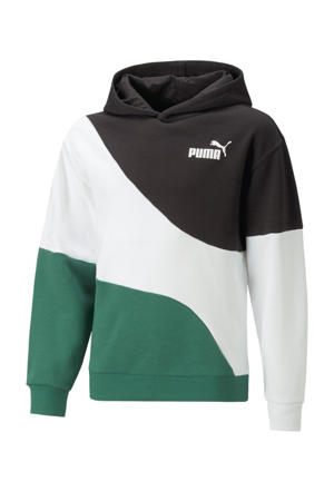 hoodie wit/zwart/groen