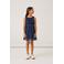 NAME IT KIDS semi-transparante jurk NKFVABOSS met all over print donkerblauw