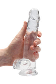 thumbnail: RealRock Realistische dildo Met Scrotum - Transparant - 21 cm