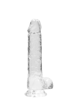 Realistische dildo Met Scrotum - Transparant - 21 cm