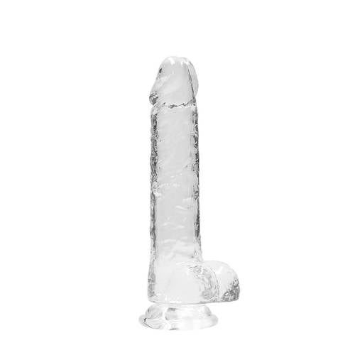 RealRock Realistische dildo Met Scrotum - Transparant - 21 cm afbeelding