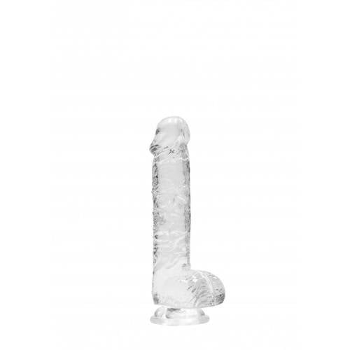 RealRock Realistische dildo Met Scrotum - Transparant - 17 cm afbeelding