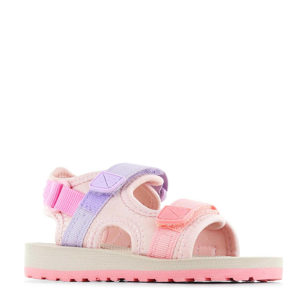 Roze en lilakleurige meisjes Shoesme sandalen van textiel met klittenband