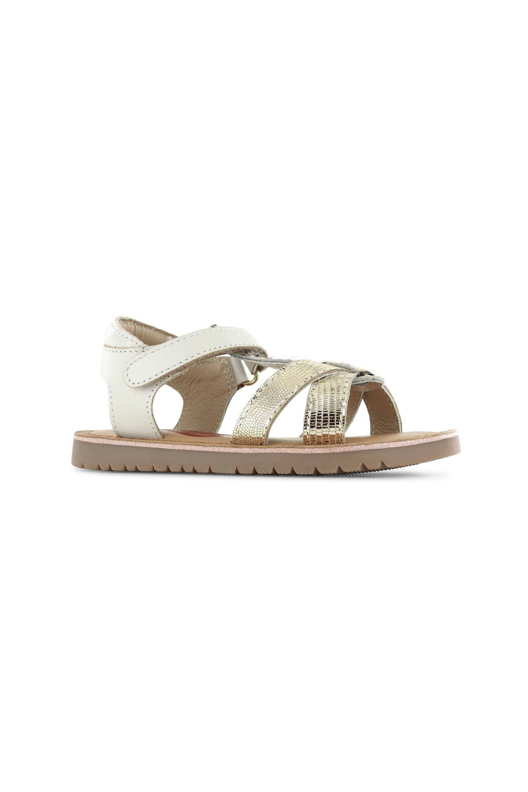 Shoesme leren sandalen beige goud wehkamp