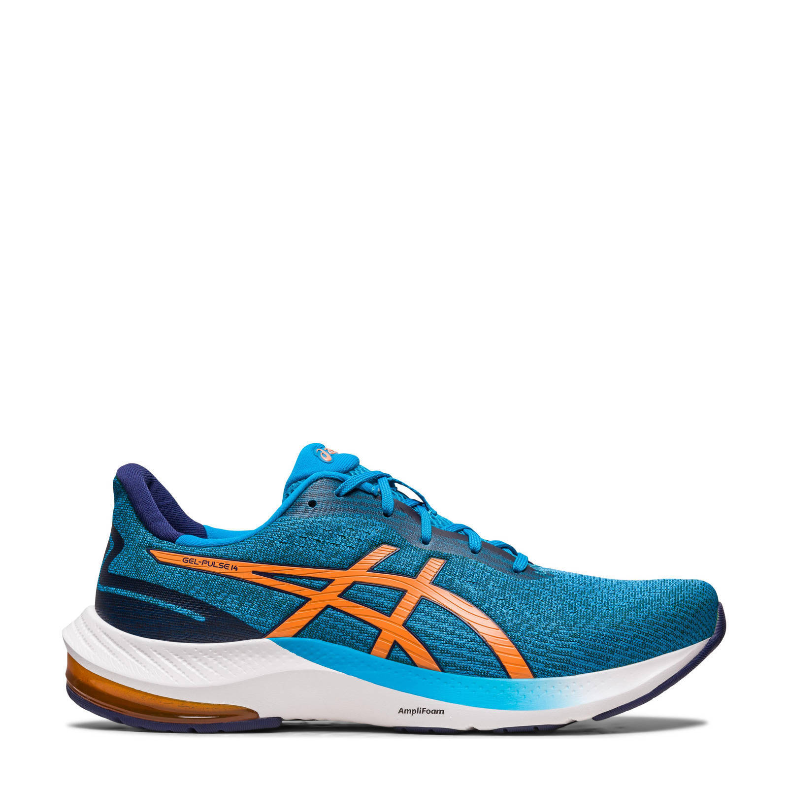 ASICS Gel-Pulse 14 hardloopschoenen blauw/oranje | wehkamp