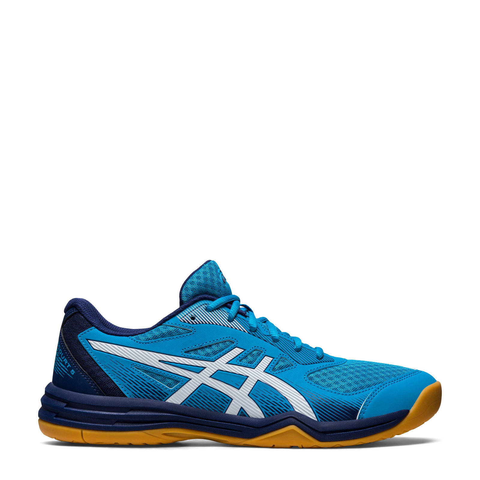 ASICS Upcourt 5 tennisschoenen blauw/zwart/wit | wehkamp