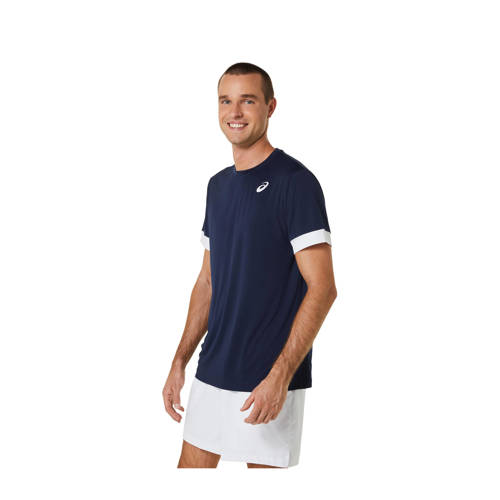 ASICS sportshirt donkerblauw/wit