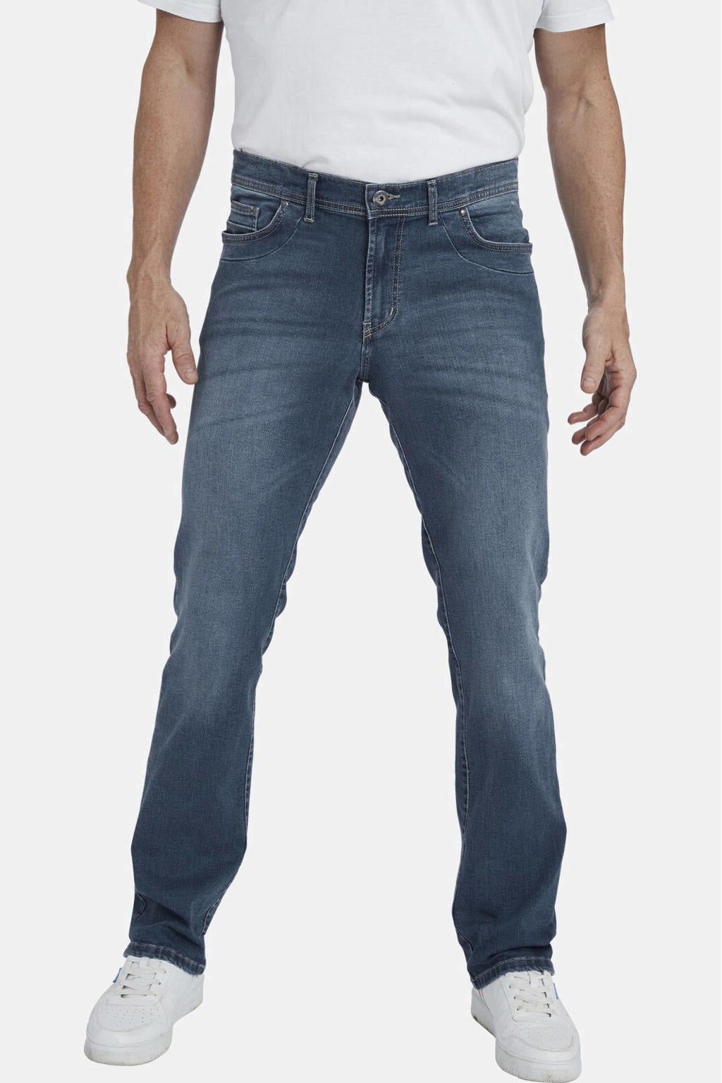 Jan Vanderstorm +FIT Collectie loose fit jeans PEEKE Plus Size blauw