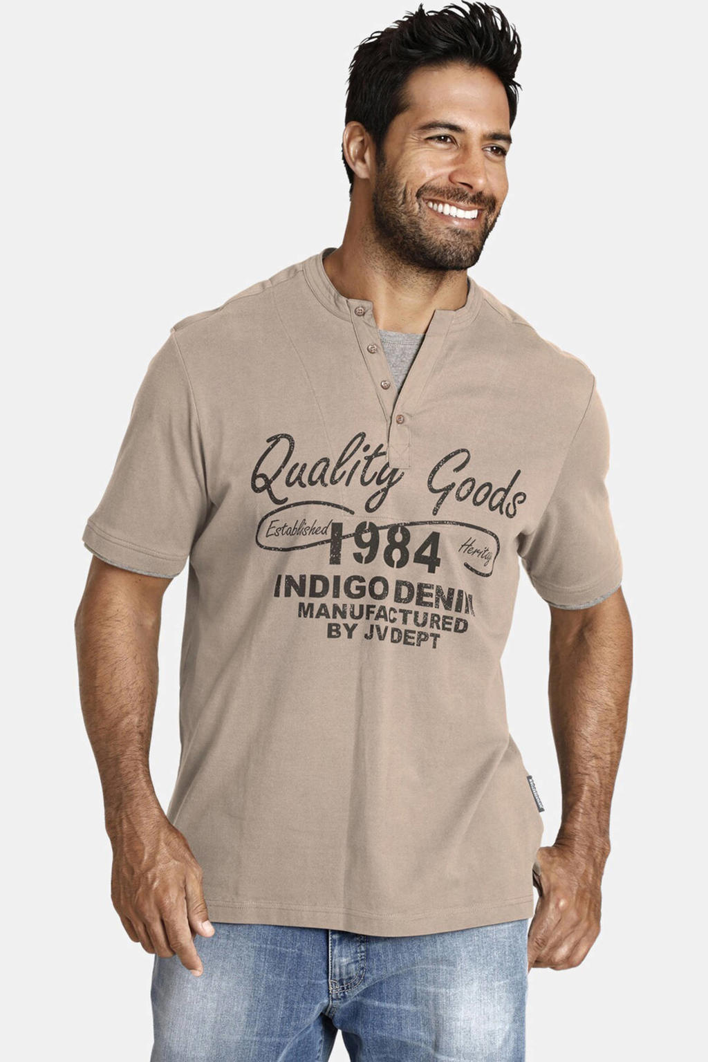 Jan Vanderstorm loose T-shirt NANTE Plus Size beige