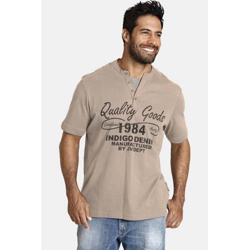 Jan Vanderstorm loose T-shirt NANTE Plus Size beige afbeelding