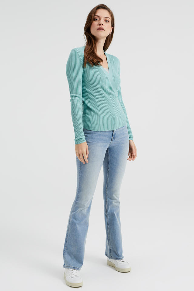 pauze Evalueerbaar keten WE Fashion Blue Ridge high waist flared jeans light blue denim | wehkamp