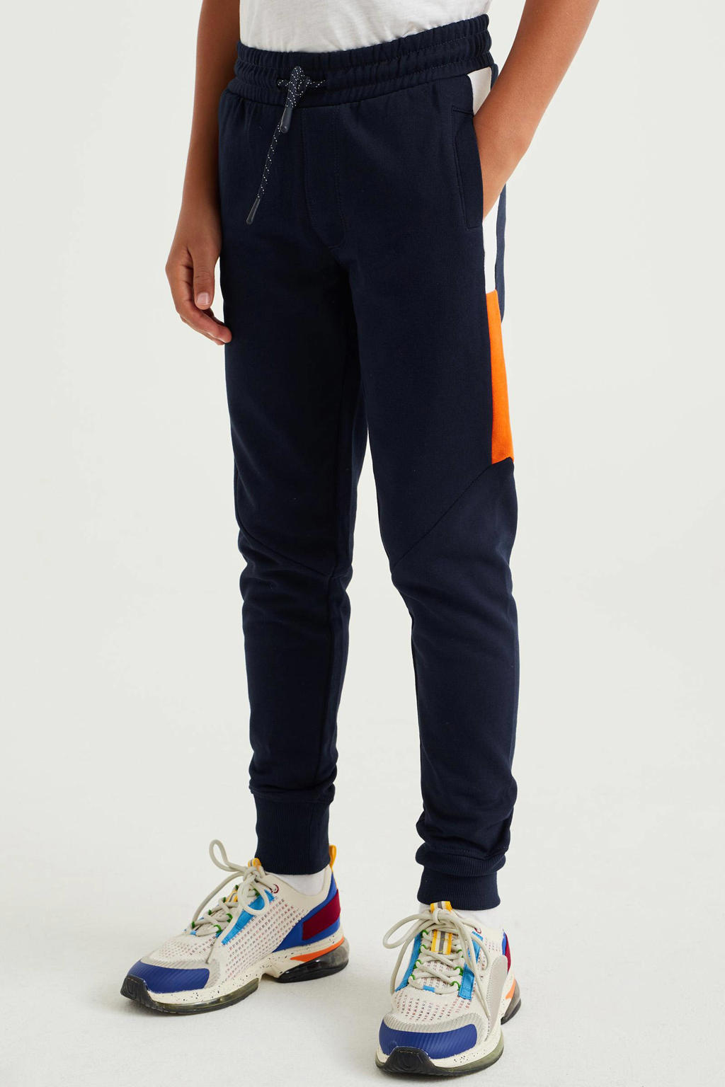 JACK & JONES PANTS STUDIO gemêleerde slim fit joggingbroek JPSTWILL light grey melange