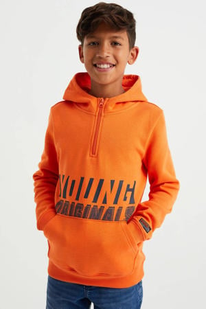 hoodie met tekst oranje
