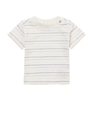 baby gestreept T-shirt Merrick van biologisch katoen wit