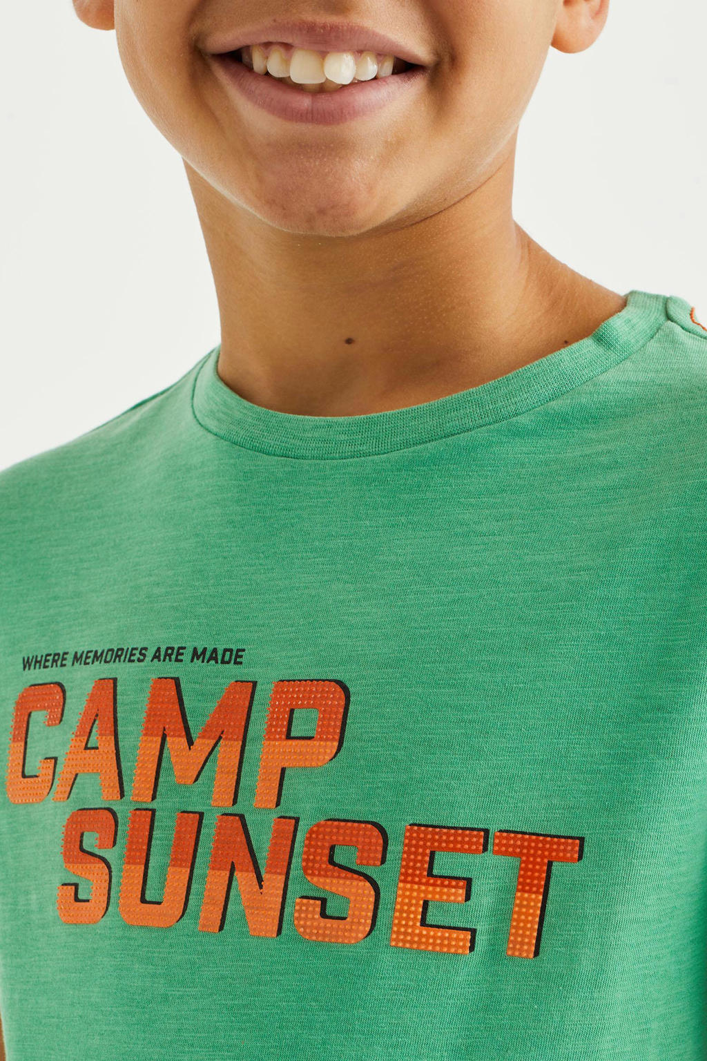 WE Fashion Tshirt met tekst groen wehkamp