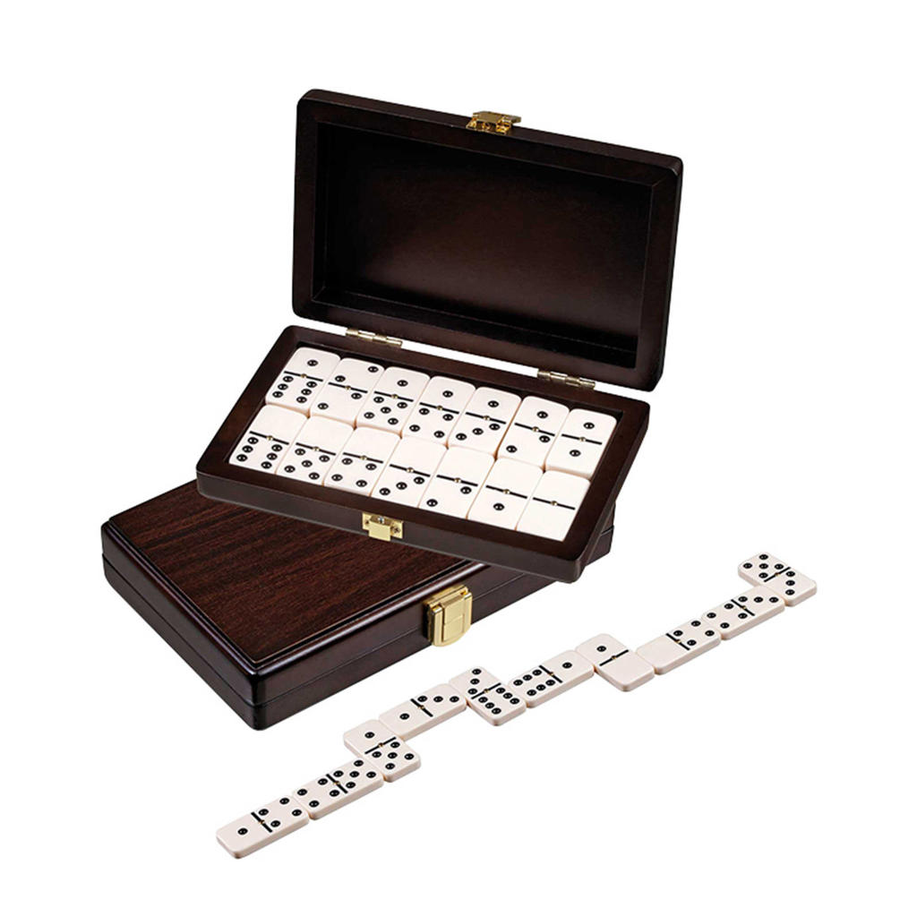 Philos Domino dubbel 6 walnoten box 20x12,5cm