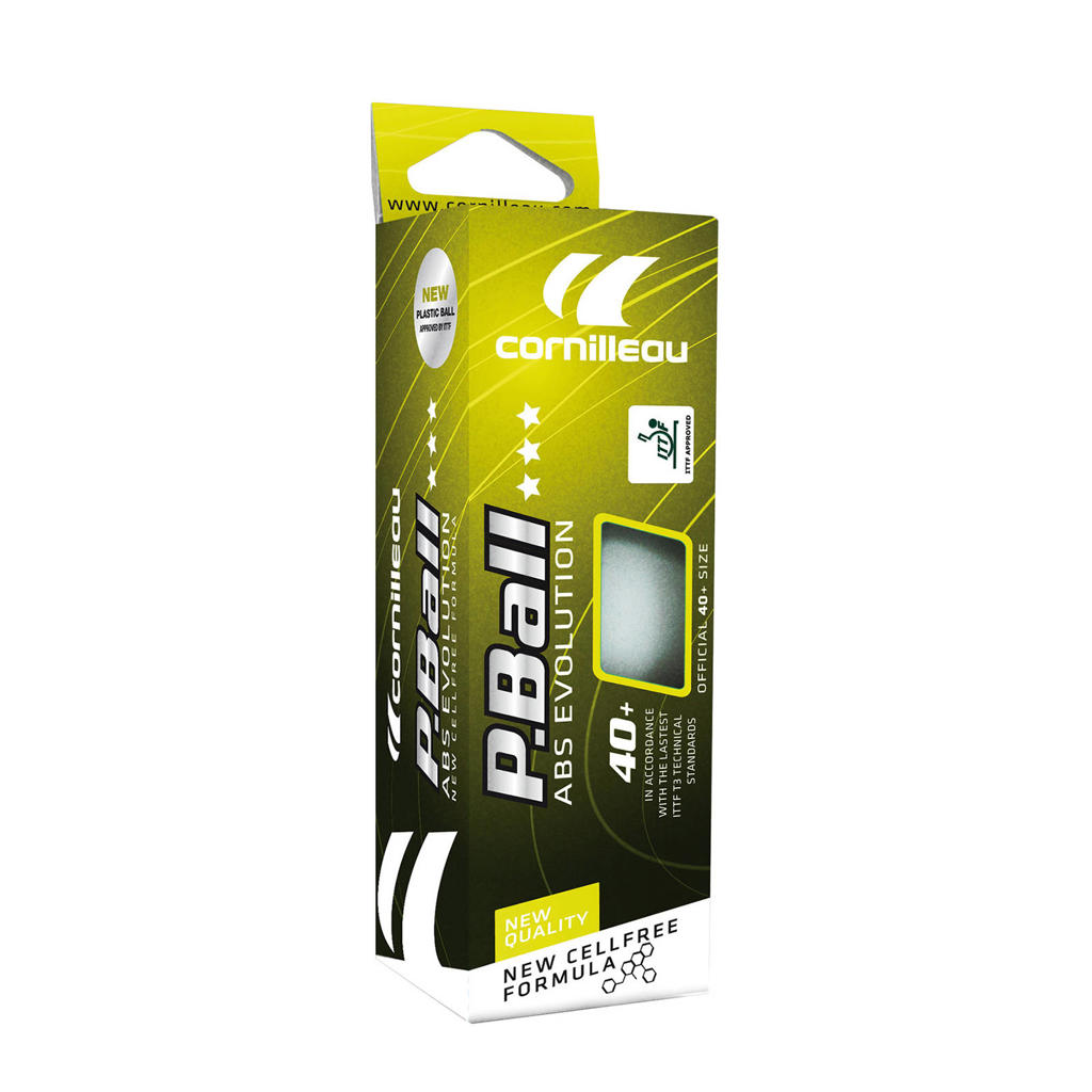 Cornilleau Tafeltennisballen P-ball *** wit 3 st.