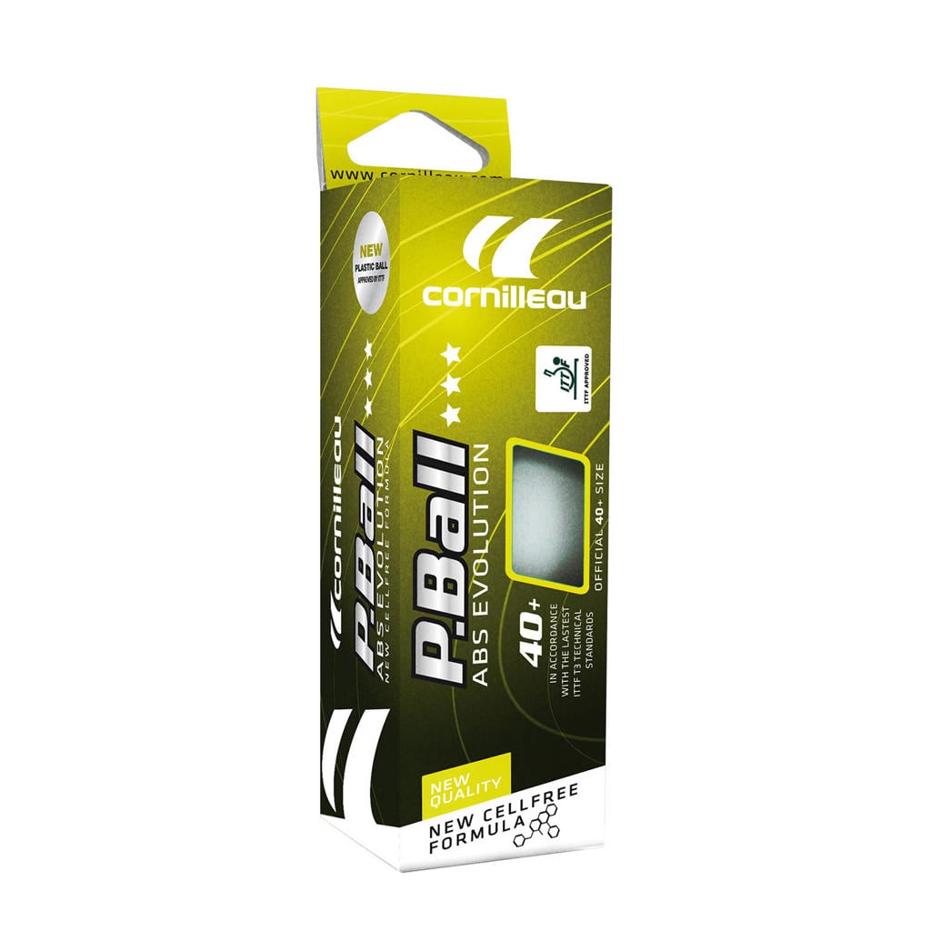 Cornilleau Tafeltennisballen P-ball *** wit 3 st.